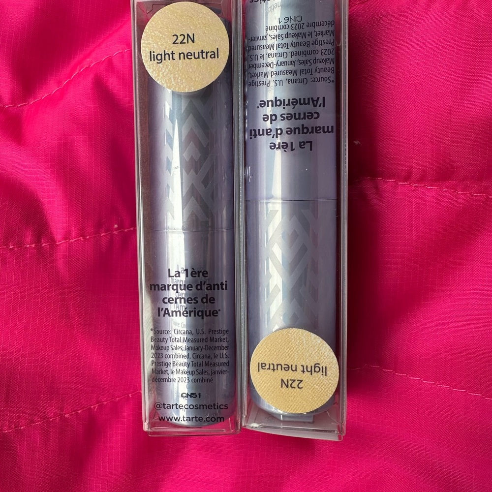 tarte 22N Light Neutral Concealer Blur Stick set of 2